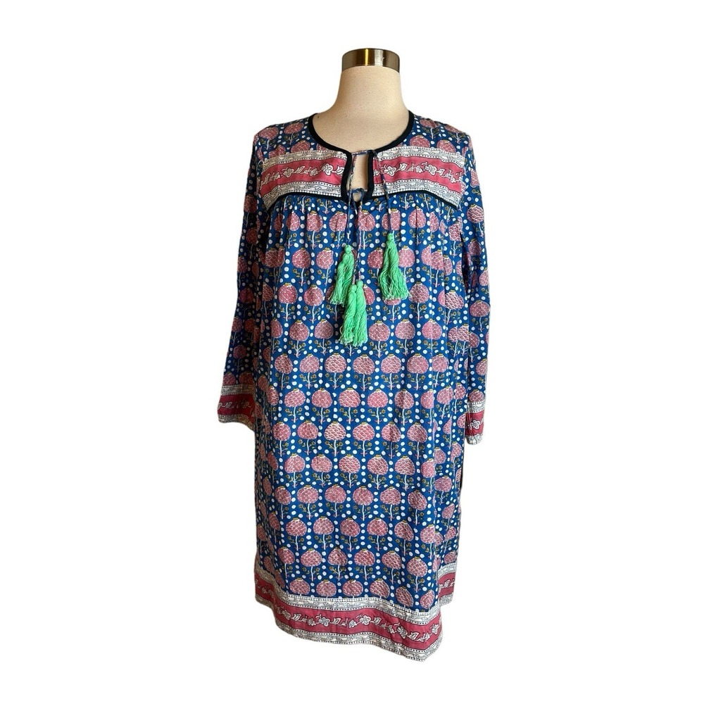 SZ Blockprints X J Crew Leyla Dress M Tunic Floral Block Print NEW